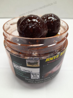 Boilie v dipu - Hmyz/Liver (Játra) Chilli - 200g - 30mm